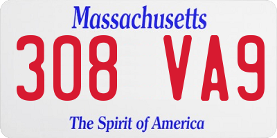 MA license plate 308VA9