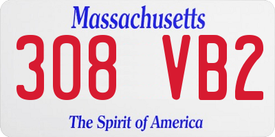 MA license plate 308VB2