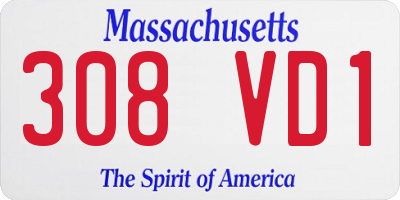 MA license plate 308VD1