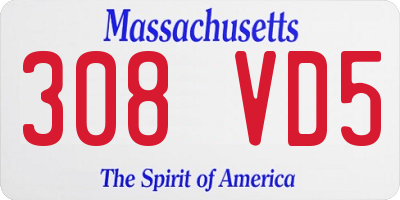 MA license plate 308VD5