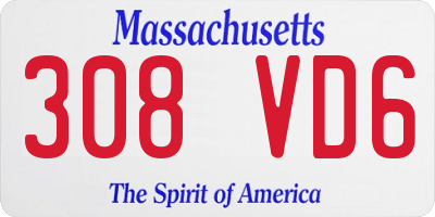 MA license plate 308VD6