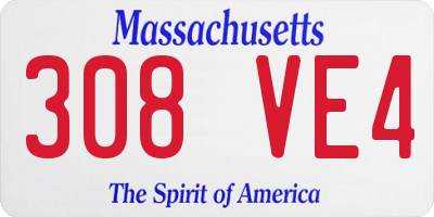 MA license plate 308VE4