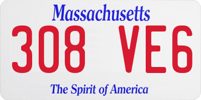 MA license plate 308VE6