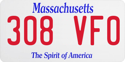 MA license plate 308VF0