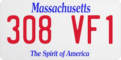MA license plate 308VF1