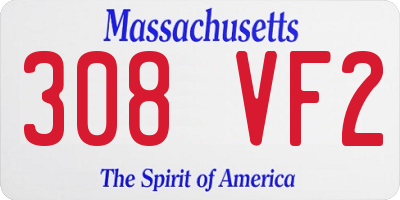 MA license plate 308VF2