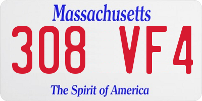 MA license plate 308VF4