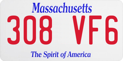 MA license plate 308VF6