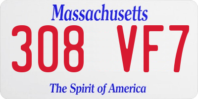 MA license plate 308VF7