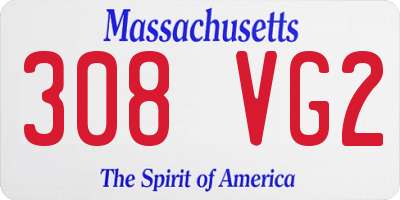 MA license plate 308VG2