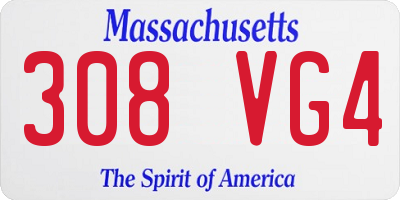 MA license plate 308VG4