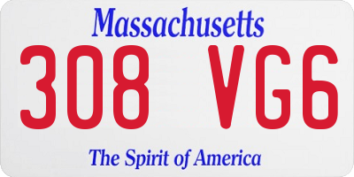 MA license plate 308VG6