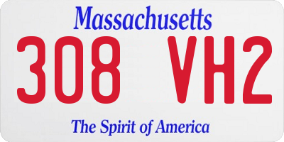 MA license plate 308VH2