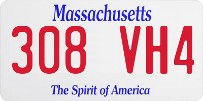 MA license plate 308VH4