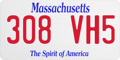 MA license plate 308VH5