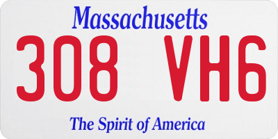 MA license plate 308VH6