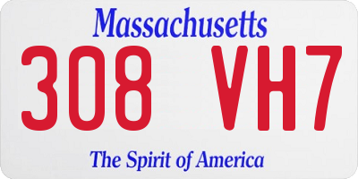 MA license plate 308VH7