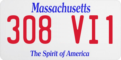 MA license plate 308VI1