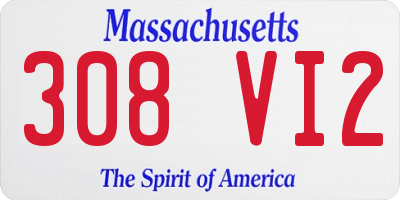 MA license plate 308VI2