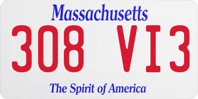 MA license plate 308VI3