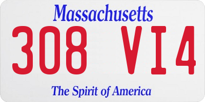 MA license plate 308VI4