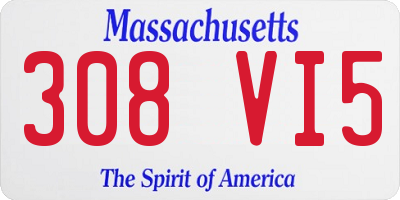 MA license plate 308VI5