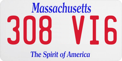 MA license plate 308VI6