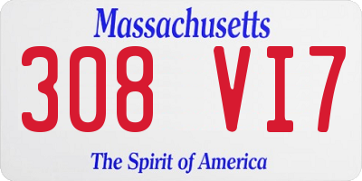MA license plate 308VI7