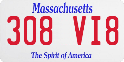 MA license plate 308VI8