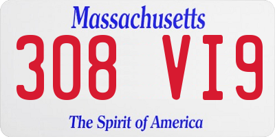 MA license plate 308VI9