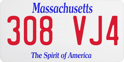 MA license plate 308VJ4