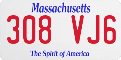 MA license plate 308VJ6