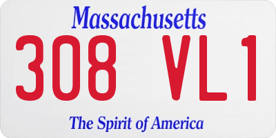 MA license plate 308VL1
