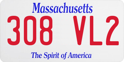 MA license plate 308VL2