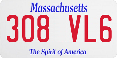 MA license plate 308VL6
