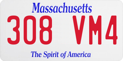 MA license plate 308VM4