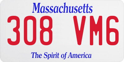 MA license plate 308VM6