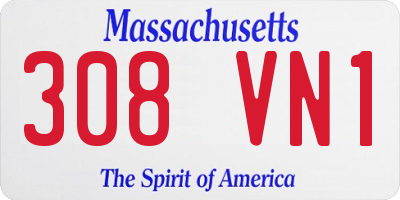 MA license plate 308VN1
