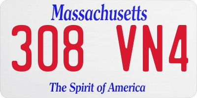 MA license plate 308VN4