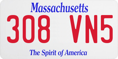 MA license plate 308VN5