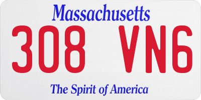 MA license plate 308VN6