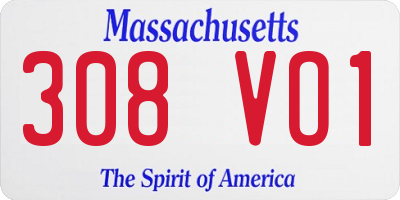 MA license plate 308VO1