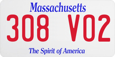 MA license plate 308VO2