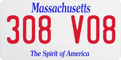 MA license plate 308VO8