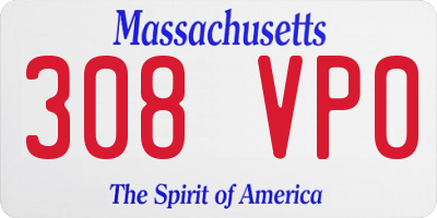 MA license plate 308VP0