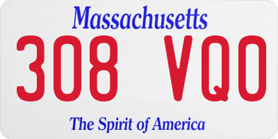 MA license plate 308VQ0