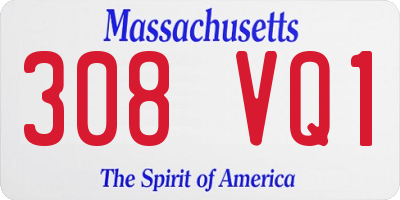 MA license plate 308VQ1