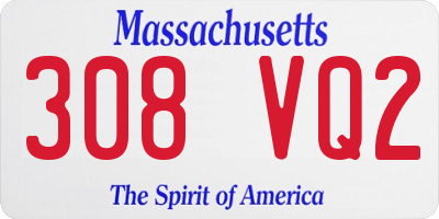 MA license plate 308VQ2
