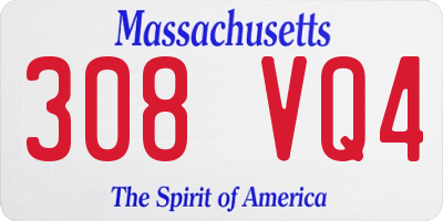MA license plate 308VQ4