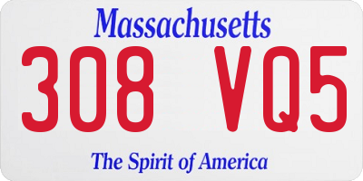 MA license plate 308VQ5